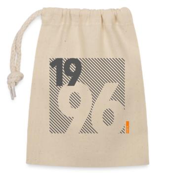 Made in 1996 Retro Modernist Design Birthday Gift - Closable cotton gift bag (14x20cm) - nature - Front