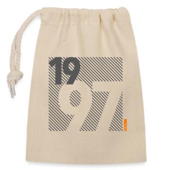 Made in 1997 Retro Modernist Design Birthday Gift - Closable cotton gift bag (14x20cm) - nature - Front