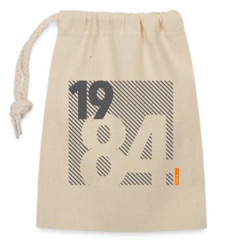 Made in 1984 Retro Modernist Design Birthday Gift - Closable cotton gift bag (14x20cm) - nature - Front