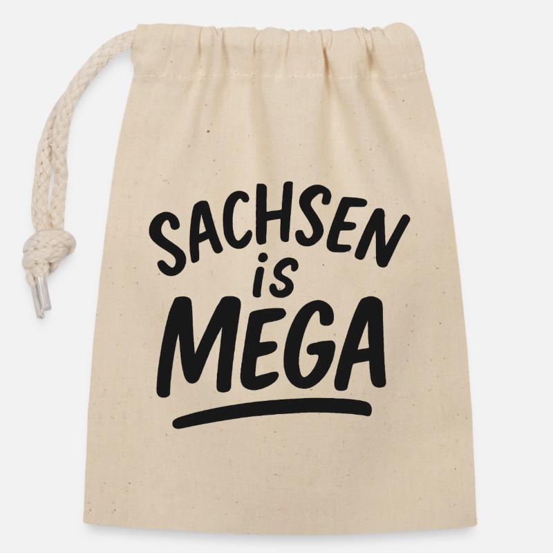 La Saxe est méga - Sac cadeau en coton avec cordon (14 x 20 cm) - nature