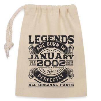 Année 2002 21e janvier cadeau d’anniversaire homme - Sac cadeau en coton avec cordon (14 x 20 cm) - nature - Devant