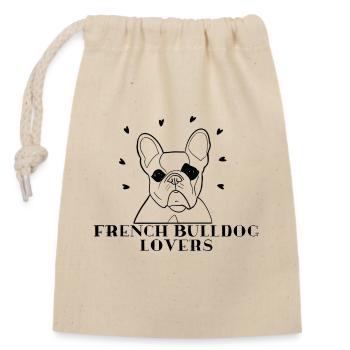 FRENCH BULLDOG LOVERS - Closable cotton gift bag (14x20cm) - nature - Front