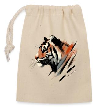 Majestic Tiger - Closable cotton gift bag (14x20cm) - nature - Front
