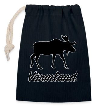 Värmland Orignal Suède Région Län Silhouette - Sac cadeau en coton avec cordon (14 x 20 cm) - bleu marine - Devant