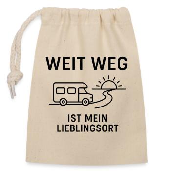 Far away is my favorite place! - Vanlife - Closable cotton gift bag (14x20cm) - nature - Front