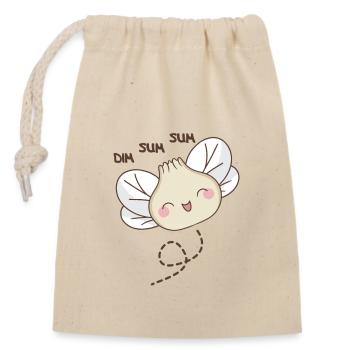 dim sum sum dumplin biene kawaii dumplings - Verschließbarer Geschenkbeutel aus Baumwolle (14x20cm) - Natur - Vorne