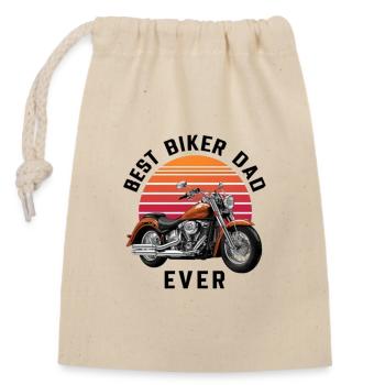 vintage best biker dad ever - Sac cadeau en coton avec cordon (14 x 20 cm) - nature - Devant
