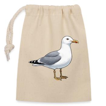 Möwe Norddeutschland Nordsee Urlaub Geschenk - Verschließbarer Geschenkbeutel aus Baumwolle (14x20cm) - Natur - Vorne