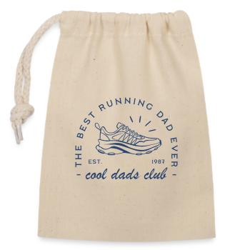 Dad run running the best runner ever funny quotes - Closable cotton gift bag (14x20cm) - nature - Front