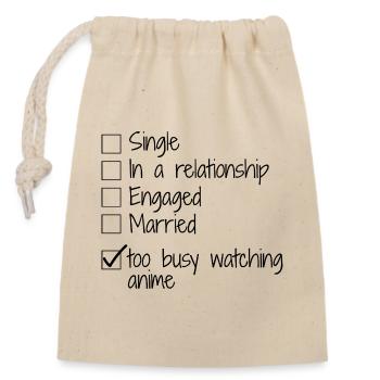 Anime Design For Girls Boys Women Men, Anime Lover - Closable cotton gift bag (14x20cm) - nature - Front