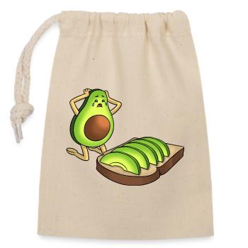 Traurige Avocado - Verschließbarer Geschenkbeutel aus Baumwolle (14x20cm) - Natur - Vorne