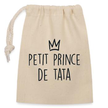 Bébé Body Petit Prince De Tata - Enfant Cadeau - Sac cadeau en coton avec cordon (14 x 20 cm) - nature - Devant
