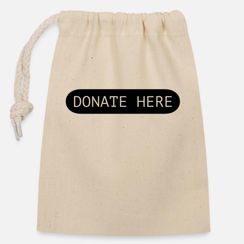 Donate here - Closable cotton gift bag (14x20cm) - nature