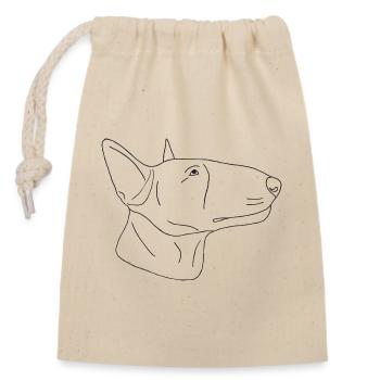 Bullterrier - Verschließbarer Geschenkbeutel aus Baumwolle (14x20cm) - Natur - Vorne
