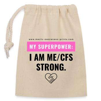 ME/SFC FORT 💪 - Sac cadeau en coton avec cordon (14 x 20 cm) - nature - Devant