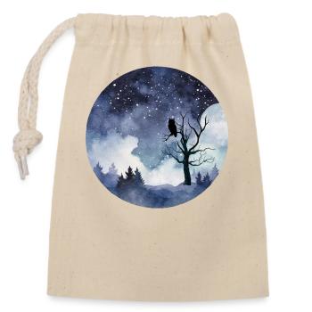 Silent footsteps - Closable cotton gift bag (14x20cm) - nature - Front