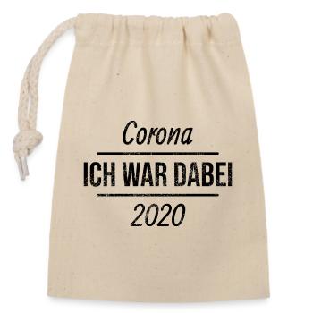 Corona 2020 Ich War Dabei - Verschließbarer Geschenkbeutel aus Baumwolle (14x20cm) - Natur - Vorne