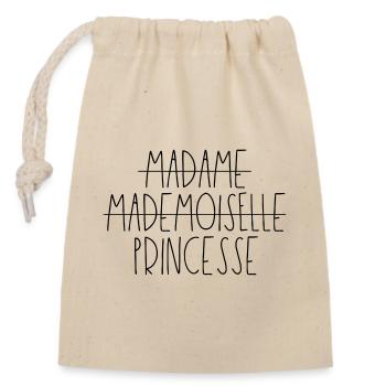 Miss Mademoiselle Princess - Closable cotton gift bag (14x20cm) - nature - Front