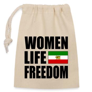 Women life freedom - Sac cadeau en coton avec cordon (14 x 20 cm) - nature - Devant