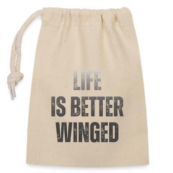 Wing Foil Wingsurfing Foil Wing - Closable cotton gift bag (14x20cm) - nature - Front