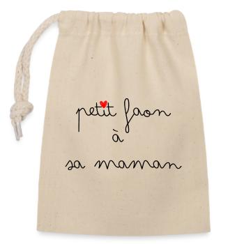 Petit faon à sa maman - Sac cadeau en coton avec cordon (14 x 20 cm) - nature - Devant