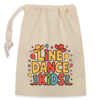 Line Dance Kids Kids Dancing Line Dance - Closable cotton gift bag (14x20cm) - nature - Front