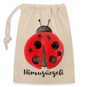 Himugüegeli - Verschließbarer Geschenkbeutel aus Baumwolle (14x20cm) - Natur - Vorne