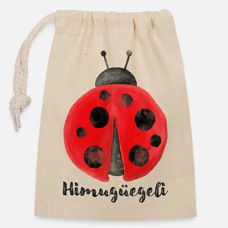 Himugüegeli - Verschließbarer Geschenkbeutel aus Baumwolle (14x20cm) - Natur