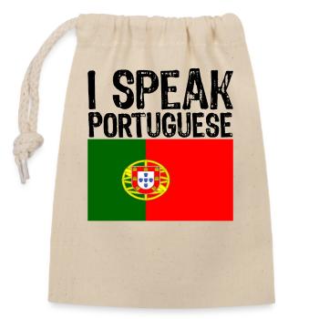 Je parle PORTUGAIS cadeau drôle voyage au Portugal - Sac cadeau en coton avec cordon (14 x 20 cm) - nature - Devant