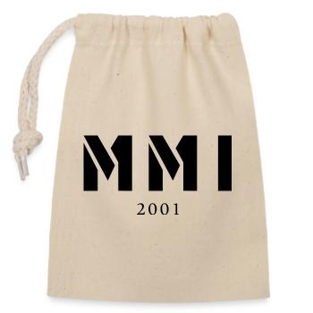 Roman numeral year of birth Made in 2001 - Closable cotton gift bag (14x20cm) - nature - Front