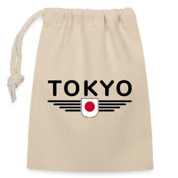 Tokyo Japan Fan Outfit T Shirt Design - Closable cotton gift bag (14x20cm) - nature - Front