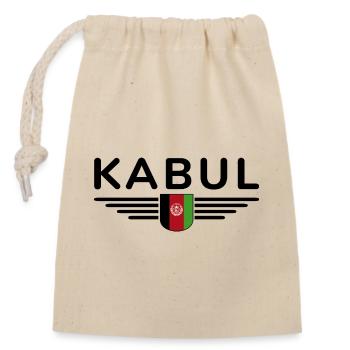 Kabul Design – Herz Afghanistans - Verschließbarer Geschenkbeutel aus Baumwolle (14x20cm) - Natur - Vorne