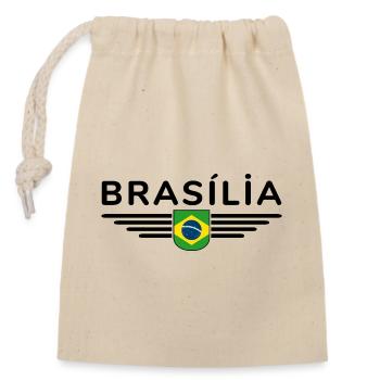 Brasília T-Shirt für Fans und Reisende - Verschließbarer Geschenkbeutel aus Baumwolle (14x20cm) - Natur - Vorne