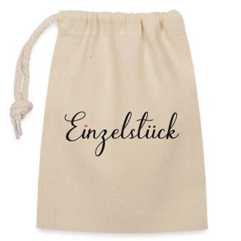 Einzelstück - Verschließbarer Geschenkbeutel aus Baumwolle (14x20cm) - Natur - Vorne