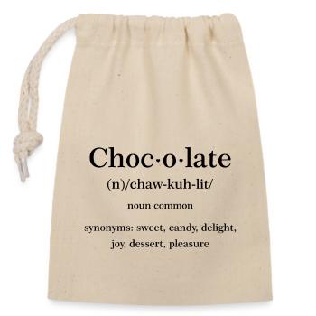 Citation chocolat - Sac cadeau en coton avec cordon (14 x 20 cm) - nature - Devant