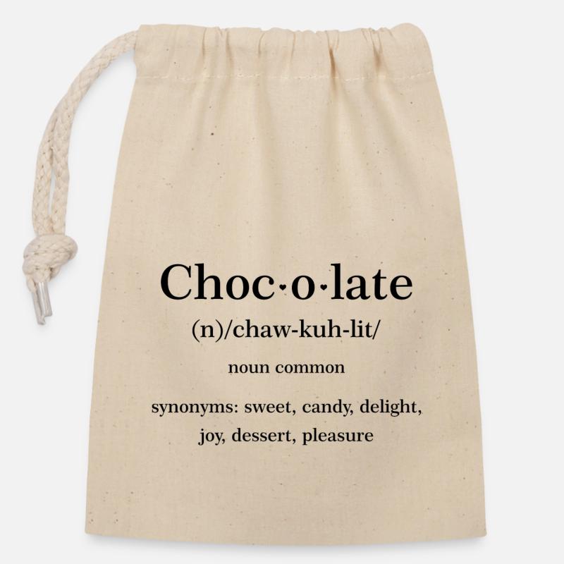 Chocolate Quote - Closable cotton gift bag (14x20cm) - nature