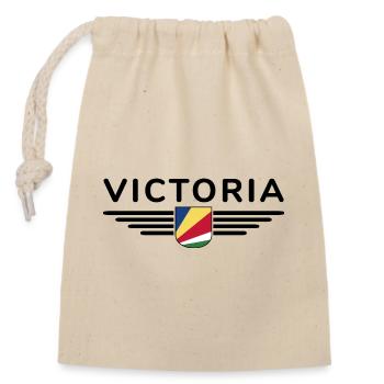 Victoria Seychelles fans: Stylish shirts - Closable cotton gift bag (14x20cm) - nature - Front
