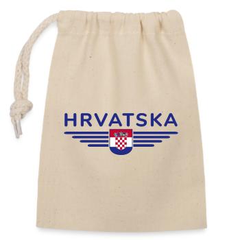 I Love Croatia, Elegance Style Design T-Shirt - Closable cotton gift bag (14x20cm) - nature - Front