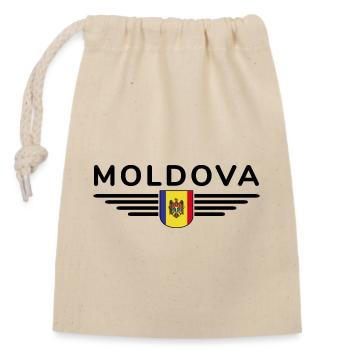 Moldau T-Shirt – Stolz auf Moldawien - Verschließbarer Geschenkbeutel aus Baumwolle (14x20cm) - Natur - Vorne