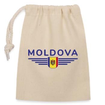 Moldau T-Shirt – Stolz auf Moldawien - Verschließbarer Geschenkbeutel aus Baumwolle (14x20cm) - Natur - Vorne