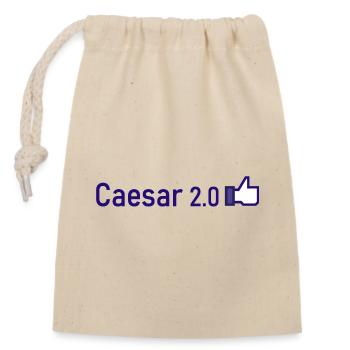 Caesar 2 0 - Verschließbarer Geschenkbeutel aus Baumwolle (14x20cm) - Natur - Vorne