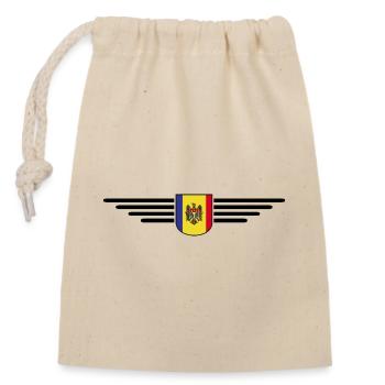 Moldau T-Shirt – Stolz auf Moldawien - Verschließbarer Geschenkbeutel aus Baumwolle (14x20cm) - Natur - Vorne