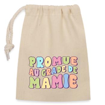 Promue mamie annonce grossesse future grand-mère - Sac cadeau en coton avec cordon (14 x 20 cm) - nature - Devant