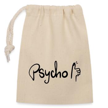 Psycho, Thumbs Up - Closable cotton gift bag (14x20cm) - nature - Front