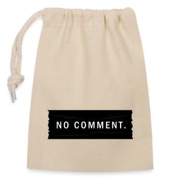 NO COMMENT - Closable cotton gift bag (14x20cm) - nature - Front