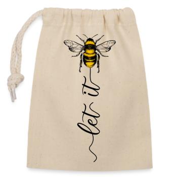 Süßes Bienen Imker Let It Bee Biene Honig Sommer - Verschließbarer Geschenkbeutel aus Baumwolle (14x20cm) - Natur - Vorne
