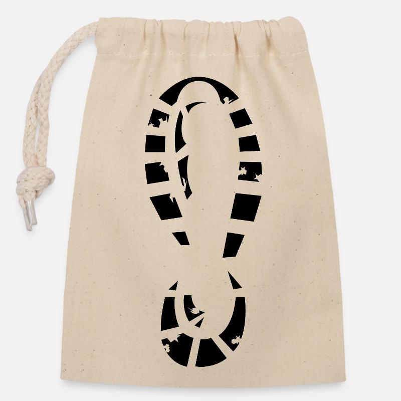 Empreinte Chaussure Illustration Signe Icône Graphique - Sac cadeau en coton avec cordon (14 x 20 cm) - nature