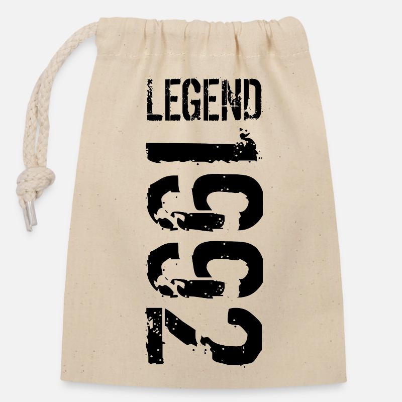 Legend 1992 black - Verschließbarer Geschenkbeutel aus Baumwolle (14x20cm) - Natur