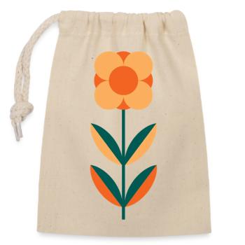 Design minimaliste de fleurs de coquelicot d’été - Sac cadeau en coton avec cordon (14 x 20 cm) - nature - Devant