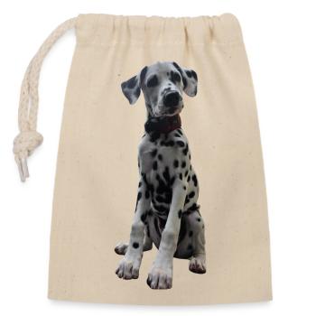 Dalmatian Puppy Pattern Contrast - Closable cotton gift bag (14x20cm) - nature - Front